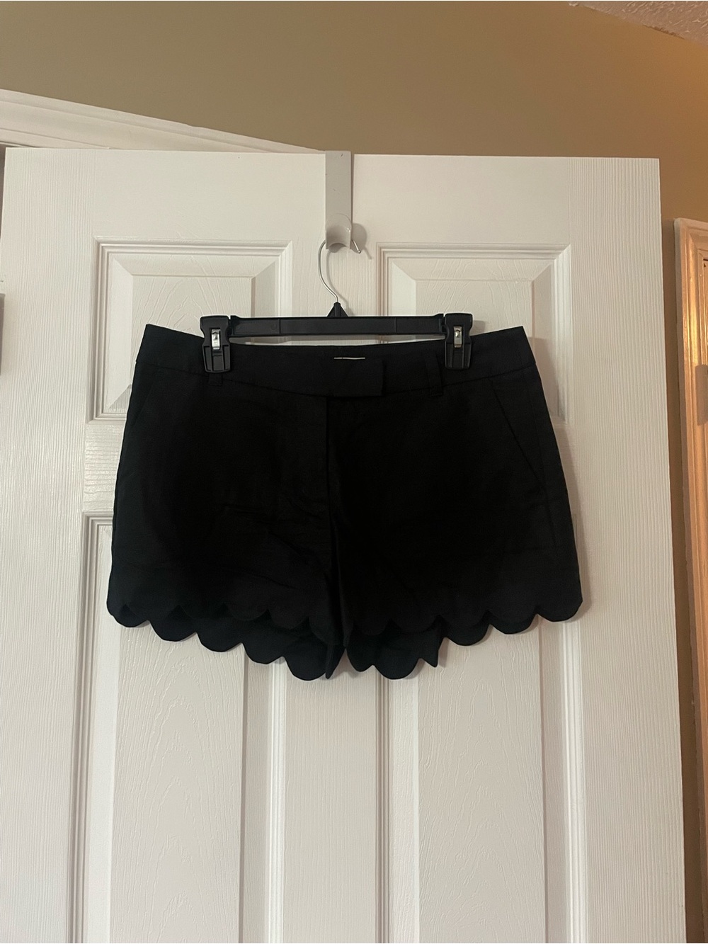 J. Crew Black Scallop Hem Shorts